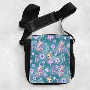 Girls Green Purple Ballerina Dance Ballet Shoulder Accessory Tote Bag